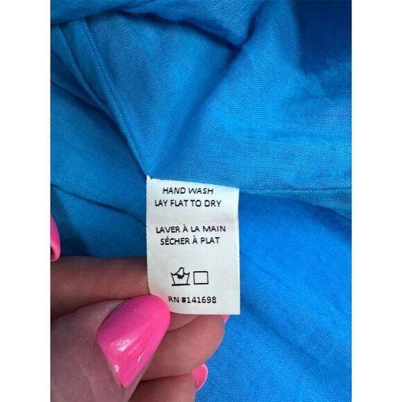 EUC Ramy Brook Women's Blue Ruched Mini Skirt Size M - Picture 4 of 5